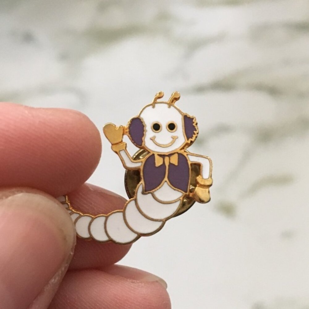 Vintage book worm pin!